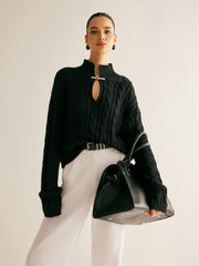 Top col montant maille coton