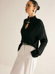 Top col montant maille coton