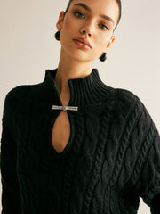 Top col montant maille coton