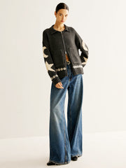 Cardigan poches zip revers