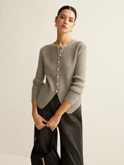 Cardigan fendu boutonné