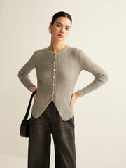 Cardigan fendu boutonné