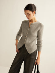 Cardigan fendu boutonné