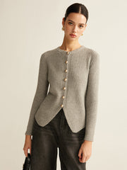 Cardigan fendu boutonné