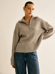 Ensemble pull zippé laine