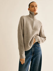Ensemble pull zippé laine