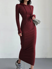 Robe à capuche à taille cordon