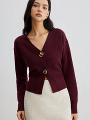 Cardigan court boutons métal