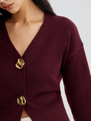 Cardigan court boutons métal