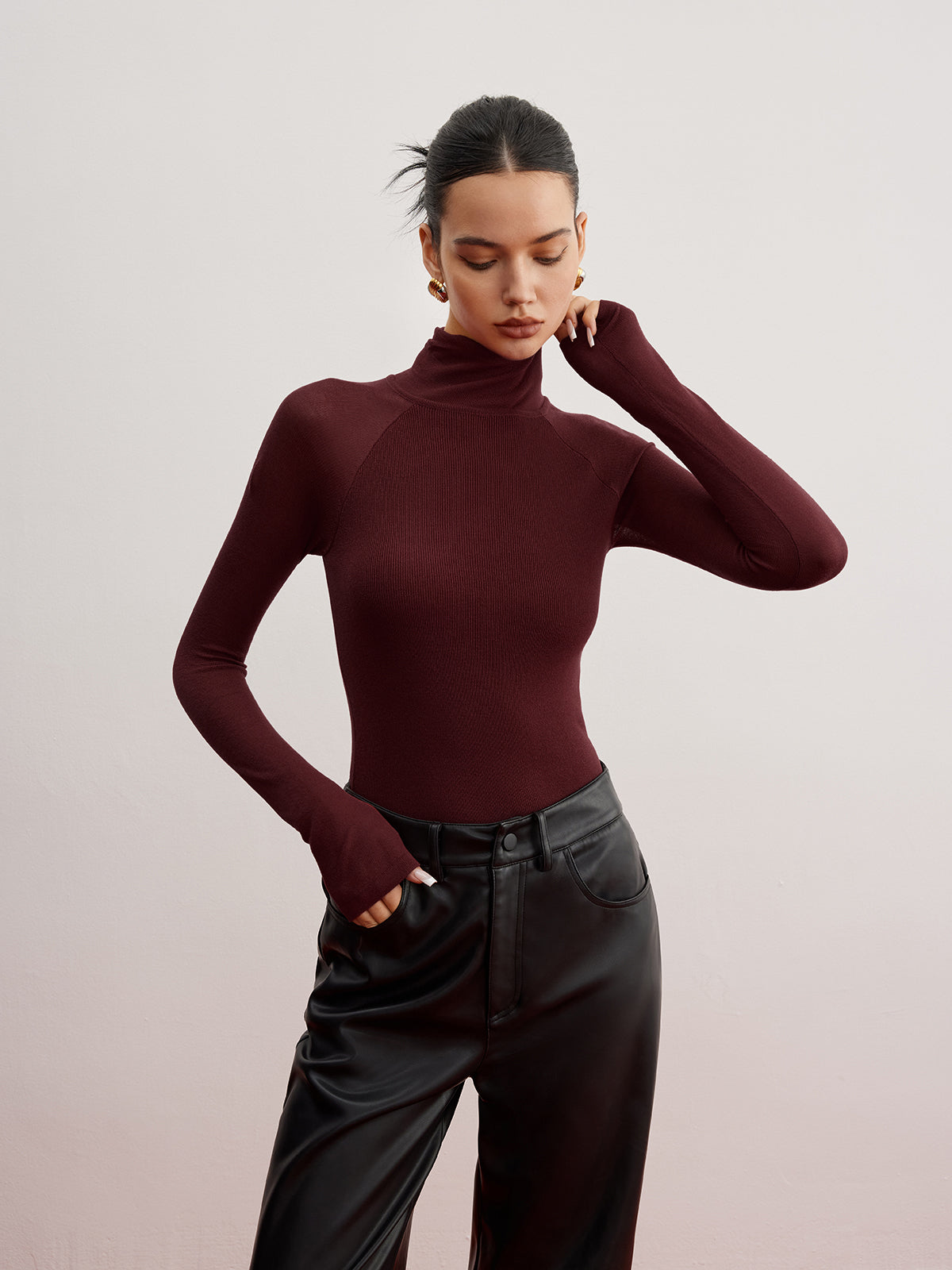 Pull skinny manches transparentes