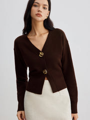 Cardigan court boutons métal