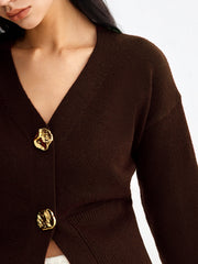 Cardigan court boutons métal