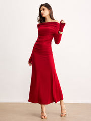 Robe épaules dénudées à volants