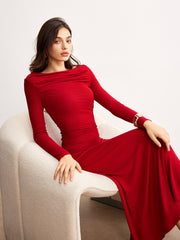 Robe épaules dénudées à volants