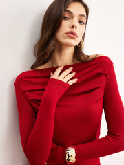 Robe épaules dénudées à volants