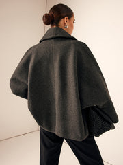 Manteau ample anthracite col châle