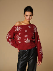 Top tricot asymétrique flocon