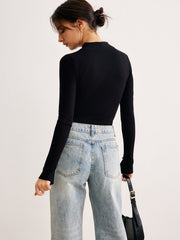Pull découpé ajusté uni