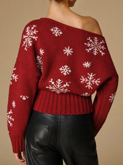 Top tricot asymétrique flocon