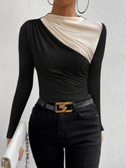 T-shirt color block manches longues