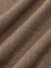 Jupe maxi fendue tricotée caramel