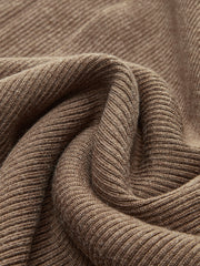 Jupe maxi fendue tricotée caramel