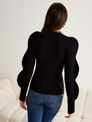 Cardigan manches ondulées