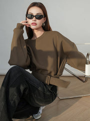 Sweat court ceinturé oversize