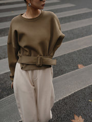 Sweat court ceinturé oversize