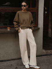 Sweat court ceinturé oversize
