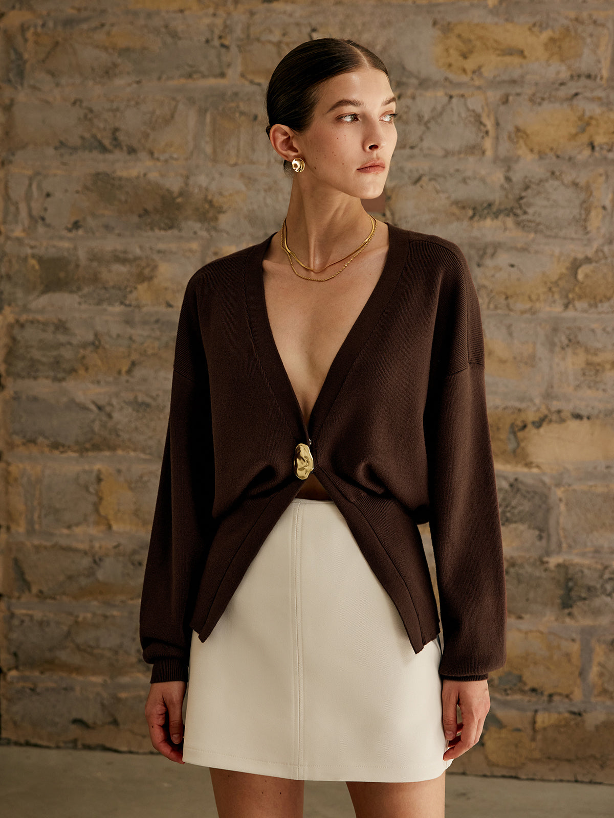 Cardigan boutons dorés