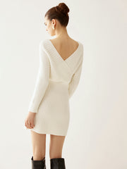 Robe pull croisée cintrée