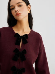 Pull manches lanterne nœud velours
