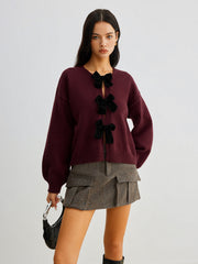 Pull manches lanterne nœud velours