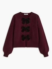 Pull manches lanterne nœud velours