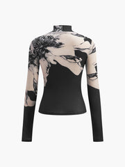 Chemise imprimée col montant