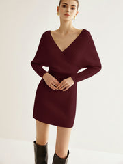 Robe pull croisée cintrée