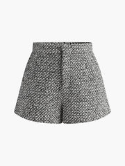 Short tweed taille haute