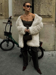 Manteau oversize en fausse fourrure