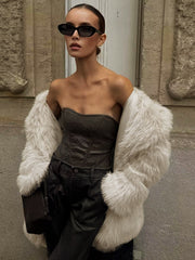 Manteau oversize en fausse fourrure