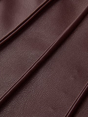 Jupe midi plissée simili cuir