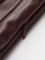 Jupe midi plissée simili cuir