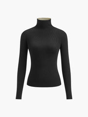 Top bicolore manches longues tricot