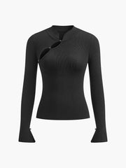 Pull découpé ajusté uni