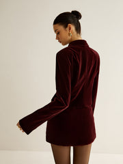 Veste velours bordeaux courte