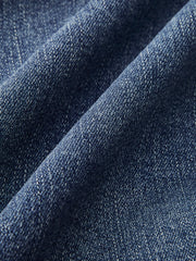 Jean bootcut taille médiane bleu, détail du tissu