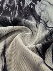 Robe longue col montant imprimée