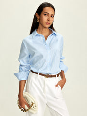 Chemise col rayures fines