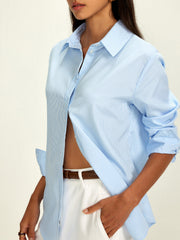 Chemise col rayures fines