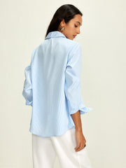 Chemise col rayures fines